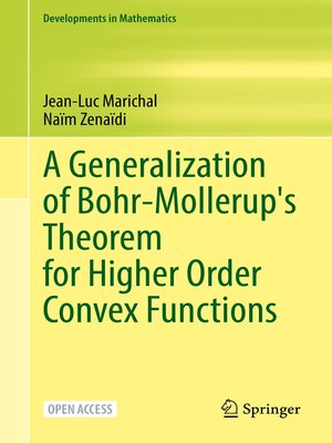 A Generalization of Bohr-Mollerup's Theorem for Higher Order Convex Functions - ebook